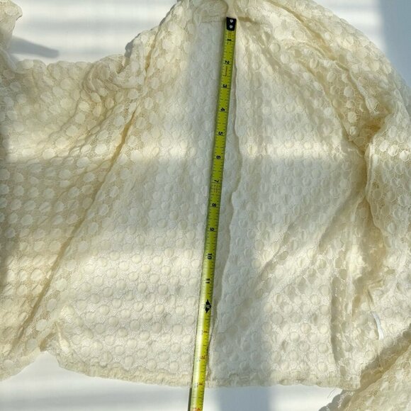 Lace Bolero Cardigan Small Ivory Feminine Fairy Polka Dots Layering - Picture 7 of 8